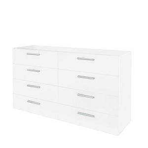 FCH White Double Dresser with 8 Drawers Wide Storage Cabinet for Bedroom Living Room or Home Entryway - Product Image 5