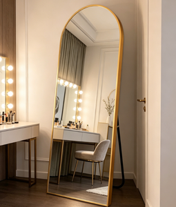 Heavenly <b>Mirror</b> <b>Arch</b> <b>Full</b>-<b>Length</b> Floor Standing Glass <b>Mirror</b> Metal Frame LED Display Screen Rustic Design for Bedroom Home - Product Image 5