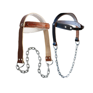 Factory Price Adjustable Anti-Slip <b>Leather</b> Head <b>Harness</b> for Weightlifting Gym Workout-Unisex <b>Leather</b> Head <b>Harness</b> With OEM - Product Image 4