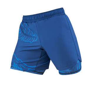 Factory Made Spandex/Polyester MMA <b>Shorts</b> Front Solid Vintage Elastic Waist Casual Quick Dry <b>Gym</b> Wear Breathable Comfortable - Product Image 1