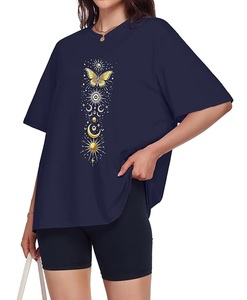 Nueva Llegada: Camiseta de Mujer 100% Algodón Estampada, Manga Corta, Cuello Redondo, Hombros Caídos, Estilo Oversize, Informal, de Bangladesh - Product Image 3