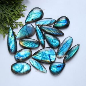 Pendentif en labradorite, cabochon en améthyste rose, pierre précieuse naturelle, larimar, dalle de pierre bleue Lemurian, cabochon en forme de cœur en pierre, pierre précieuse - Product Image 5