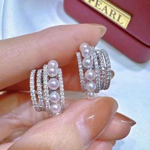 Boucles d'oreilles en argent pur S925, jade vert sans défaut rond de 12-11 mm, avec design de perle naturelle, boîte cadeau en diamant - Product Image 1