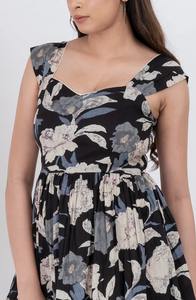 Vestido Mini sin Mangas con Cuello Cuadrado y Estampado Floral para Mujer, de Excelente Calidad, Romántico, Ecológico, Lavable, Disponible al por Mayor para Fiestas - Product Image 4