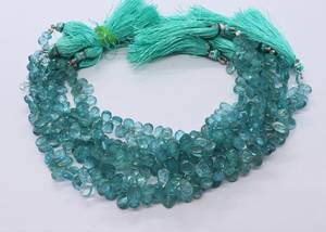 Apatita Azul Cielo Natural AAA, Forma de Pera Lisa, Cuentas de Apatita Azul Claro Lisas de 5x7 MM, Cuentas de Apatita Azul Cielo en Forma de Lágrima - Product Image 3