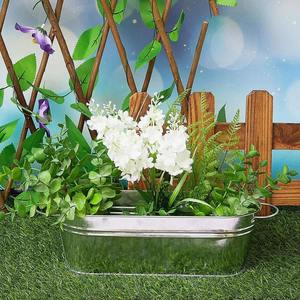 Jardinières en métal avec poignées, pots de jardin en zinc ondulé pour décoration intérieure et extérieure - Product Image 3