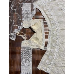 Robe de soirée de créateur élégante Lehenga Choli avec broderie de fil pour les fêtes - Product Image 1