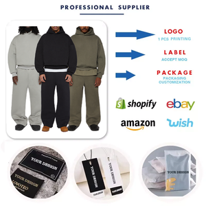 600 Gsm <b>Drop</b> Shoulder Custom Boxy Fit Tracksuit Sweatsuit High Quality Oversized Heavyweight Fleece Hoodie and Sweatpants Set - Product Image 6