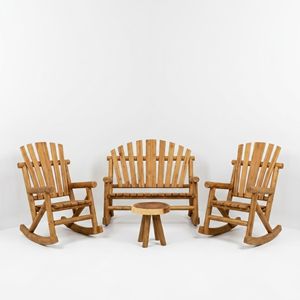 Fauteuil à bascule en bois de teck massif, dossier haut, avec lattes, finition naturelle, pour hôtels, complexes hôteliers, villas et professionnels de l'hôtellerie - Product Image 6