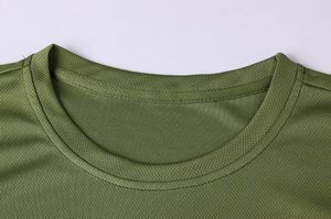 T-shirt de sport vert pour homme, col rond, manches courtes, 100 % coton tricoté, séchage rapide, respirant, pour la gym, l'entraînement et la performance - Product Image 4