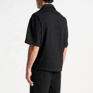 Camisas de algodón transpirables de manga larga para hombre, estilo denim lavado, con botones, azul, corte regular, desgastado, casual. - Product Image 5