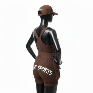 Maillot de bain une pièce côtelé en nylon et élasthanne pour femme avec poches cargo et ceinture, personnalisable avec logo - Product Image 5