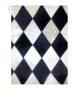 Alfombra de Cuero Vacuno 100% Genuino y Natural, Resistente al Fuego, Antimicrobiana, Ecológica, con Base Antideslizante, Hecha a Mano con Diseño de Patchwork para el Hogar - Product Image 5