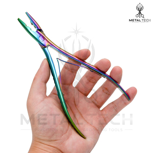Pince à épiler multicolore en acier inoxydable pour extensions capillaires, outil de dépose de micro-anneaux et de kératine, avec plusieurs trous - Product Image 2