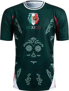 Camiseta de Fútbol de la Selección Nacional de México para Hombre, Manga Corta, Verde Oscuro, 100% Algodón, Ecológica, Antiarrugas, Transpirable, Corte Regular - Product Image 3