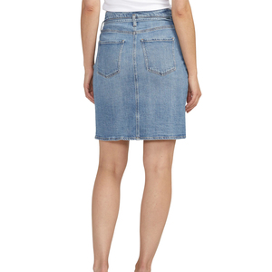 Light Weight Custom <b>Denim</b> <b>Material</b> Made Women Slim Fit Skirt Custom Drawstring Closure Women Skirt OEM Serviced - Product Image 2