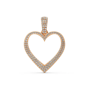Colgante de Corazón Abierto de Oro de 14 Quilates con Diamante Cultivado en Laboratorio, Certificado IGI, 0.32 CT, Chapado en Rodio, Corte Brillante, Amuleto Romántico para Mujer, para Boda - Product Image 1