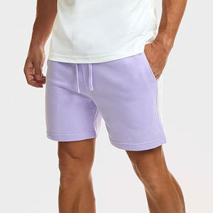 Shorts de sport décontractés pour hommes en velours côtelé 100 % polyester de haute qualité, écologiques, respirants, teints unis, avec logo personnalisé, taille mi-haute - Product Image 2