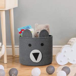Cotton Rope Basket Woven <b>Laundry</b> <b>Hamper</b> Decorative Storage Bin for Bedroom Nursery Living Room - Product Image 3