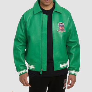 Chaqueta Bomber de Cuero Avirex Personalizable de la Colección Low Moq, Chaqueta Impermeable para Hombre con Cuello Alto y Cierre de Cremallera - Product Image 6