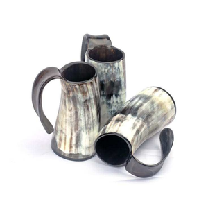 Taza Artesanal de Cuerno de Búfalo con Asa, Estilo Vintage, Taza de Cerveza de Cuerno Natural, Taza Medieval de Taberna, Gran Capacidad - Product Image 2