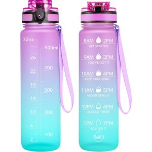 Bouteille d'eau sportive motivante de 32 oz en Tritan avec marqueur de temps, sans BPA, à large ouverture, anti-fuite pour Ann - Product Image 1