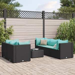 Ensemble de 5 chaises longues de patio noires, ensembles de jardin élégants - Product Image 1