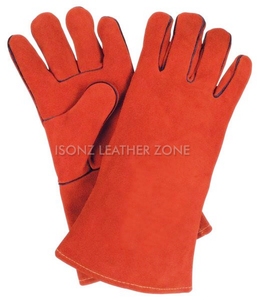 Gants de sécurité en cuir bleu, longueur poignet, doublure thermique en coton, cuir véritable, gants de soudage TIG à l'argon, gants de soudage TIG - Product Image 4