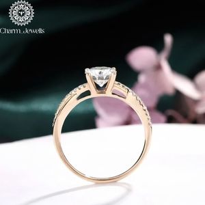 Charm Jewells Cushion Cut Moissanite Engagement <b>Ring</b> 18K Solid Gold Prong Setting Women's Classic IGI Certified 3g - Product Image 4