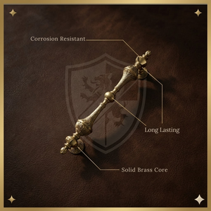 Poignée de tirage robuste en laiton massif de 26 pouces pour entrée principale |   Matériel de quincaillerie de porte résidentielle extérieure HI SAFE |   Finition PVD moderne - Product Image 5