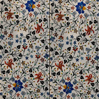 Plaque florale rétroéclairée en marbre incrusté faite à la main, Pietra Dura, pierre semi-précieuse, art décoratif, décoration intérieure