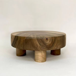 Soporte de pastel de madera de grano Natural de estilo clásico Bordes lisos y seguros para alimentos para eventos Escaparates o decoración del hogar - Product Image 1