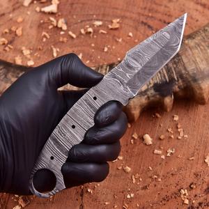 Lame de couteau Skinner en acier Damas de 8 pouces, vierge, pour la fabrication de couteaux personnalisés, en acier à haute teneur en carbone forgé à la main, lame non finie - Product Image 4