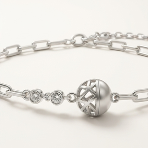 DIVYORO MOSAIC ORB MINIMALIST สร้อยข้อมือโซ่และลิงค์สำหรับผู้หญิงเงิน 925 - Product Image 2