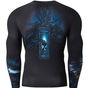 T-shirt de compression à manches courtes respirant, antibactérien, séchage rapide, Rash Guard, OEM personnalisé, haute qualité, unisexe, MMA, UPF50+ - Product Image 3