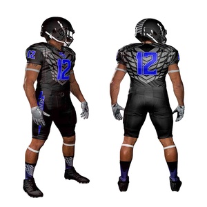 Custom Men's American <b>Football</b> Jersey Set Adults Green <b>Black</b> <b>White</b> V-Neck Short Sleeve Sublimated Print Moisture Wicking Front - Product Image 1