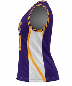 INDEX เสื้อบาสเก็ตบอลผู้ชายสีม่วงคอวีแขนกุดหมายเลข 07 ชุดกีฬาตาข่ายระบายอากาศได้ - Product Image 5