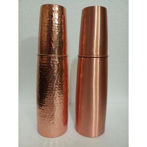 Real Copper Water Bottle With Hammered And Plain Finish Premium Quality Water Bottle Sets Cheap Price Customizable Designs - Product Image 1