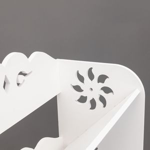 Scarpiera a quattro livelli bianca RT con bordi smussati, in legno e pannelli di plastica - Product Image 6