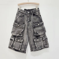 Nouvelle Arrivée SFI Manufacturer – Jean Cargo en Denim Délavé Uni pour Femme, Style Y2K Vintage Streetwear Brodé de Cristaux 100%