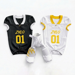 Conjunto de Uniforme de Fútbol Americano Personalizado para Hombre Adulto, Talla Grande, Transpirable, Antibacteriano, de Secado Rápido, que Absorbe la Humedad, 100% Poliéster - Product Image 1