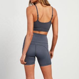 Ensemble de leggings et soutien-gorge de sport Daniry pour femme, gris et orange, dos nageur, maintien moyen, respirant, anti-transpiration, pour le yoga - Product Image 5