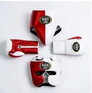 No Boxing No Life, Set de Boxeo MMA Rojo y Blanco, Guantes de Cuero Vacuno 100% Genuino, Protector de Cabeza, Protector Inguinal, Equipo de Entrenamiento y Sparring - Product Image 2