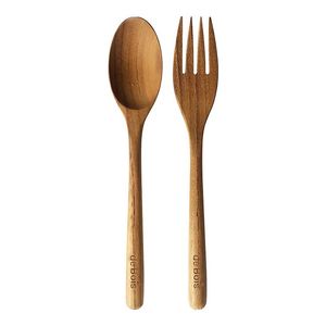 Trending American Style Acacia Wood Salad Server Spoon Fork Set Customized Color Resin Handle Eco-Friendly Dishwasher <b>Safe</b> <b>Tools</b> - Product Image 4