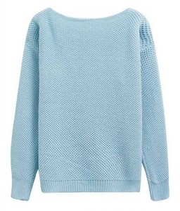 Pull en maille léger et chaud pour femme, col rond, respirant, en nylon/coton, style vintage, coupe oversize, idéal pour l'hiver - Product Image 2