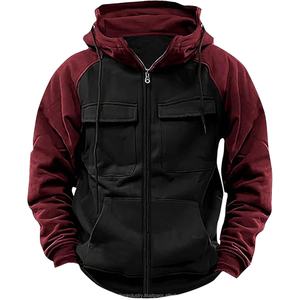 Sudadera con Capucha para Hombre, Otoño Invierno, Personalizada con Bordado, Cierre de Cremallera, 100% Algodón, Felpa, Cálida, con Múltiples Bolsillos, Gruesa, para Exteriores - Product Image 3