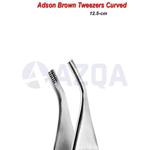 คีมคีบกระดาษทิชชู Adson Brown คุณภาพสูง ผลิตจากสแตนเลสสตีล โค้งงอ 12.5 ซม. สำหรับการผ่าตัด ใช้ในทางการแพทย์และทันตกรรม - Product Image 5