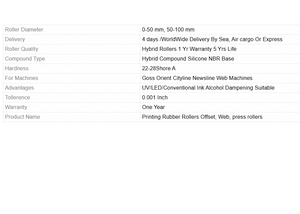 Rodillos de Goma para Impresora Offset Phoenix Abc, Piezas de Repuesto para una Transferencia de Tinta Suave en Máquinas de Impresión de Alta Calidad - Product Image 4
