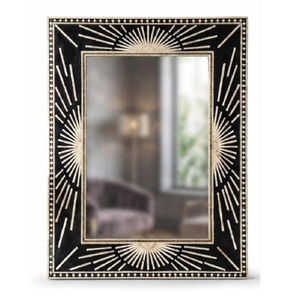 Marco de Espejo Rectangular con Incrustaciones de Hueso y Hojas para Pasillo, Sala de Estar, Dormitorio, Baño, Decoración del Hogar, Entrada - Product Image 5