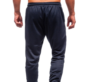 Pantalon de survêtement en molleton bleu foncé pour homme EMIKO INDUSTRY, taille élastique avec cordon de serrage, décontracté, poches latérales, poids moyen, hiver - Product Image 5